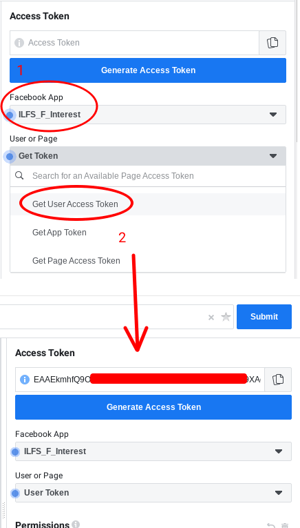 Facebook App generate Access Token