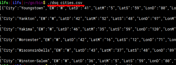 dsq print csv