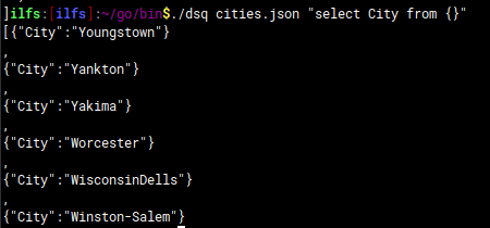 dsq run sql on json file