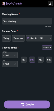 simply schedule create