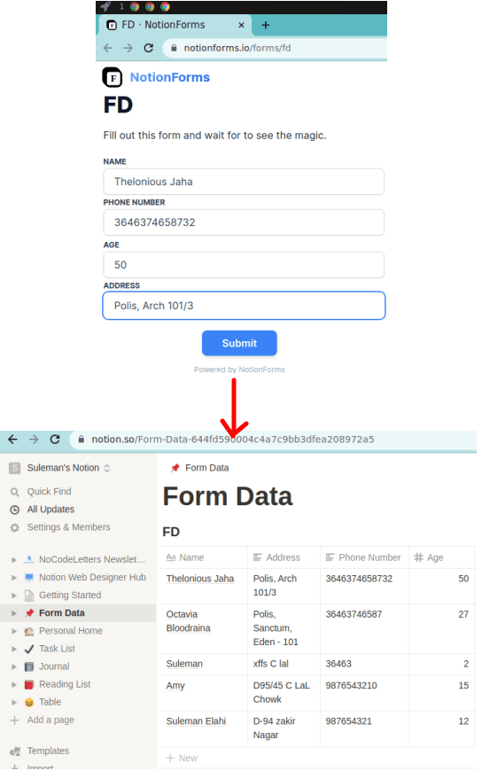 Free Form Builder for Notion with Unlimited Responses: NotionForms