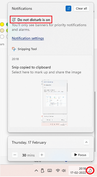 How to use Do Not Disturb in Windows 11, Prioritize App Notifications