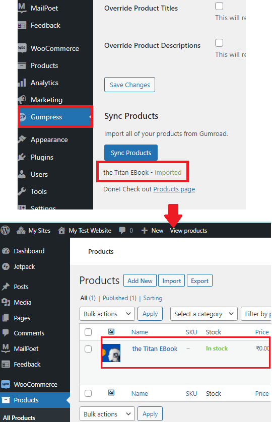 Gumroad Products Imported