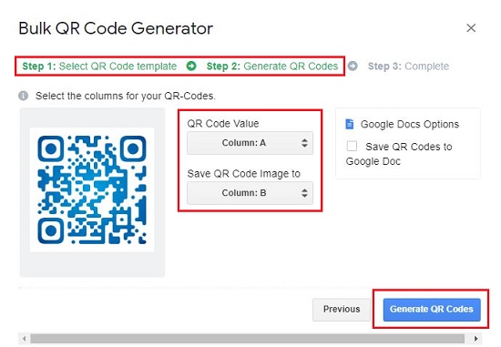 Bulk QR code generator