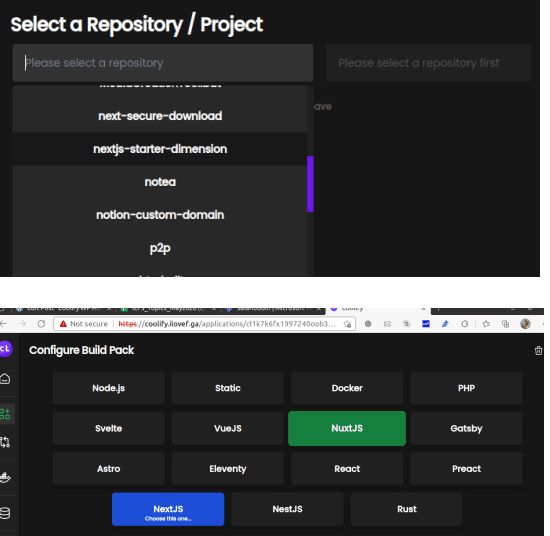 Coolify Repo and Build System