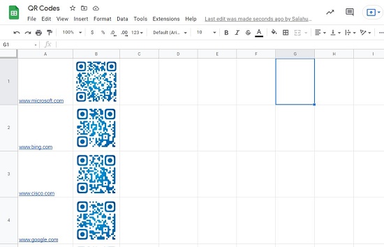 QR codes by Bulk QR Code generator