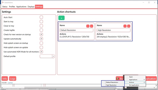 Shortcut Actions