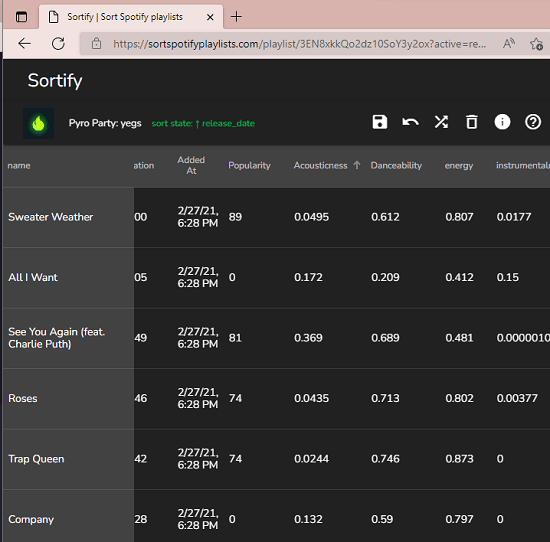 Sortify Spotify Sorter