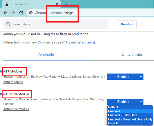 Chrome Enable Drive Cards to Show Files