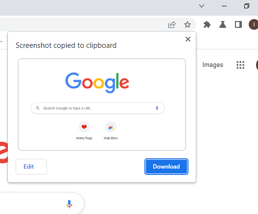 Chrome Screenshot Taken