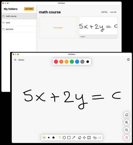 Drawing app with Infinite Canvas for Desktop Pointless