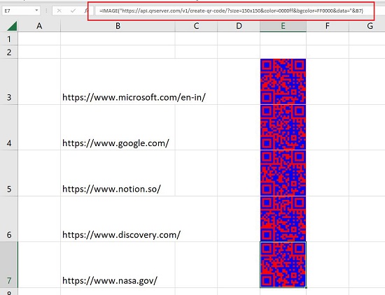 Image function for QR Codes