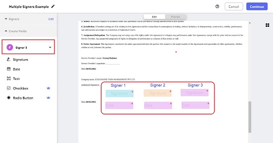 Multiple Signers Location