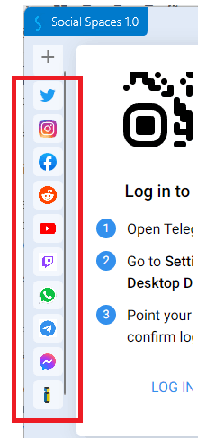 Social Space Apps in Sidebar