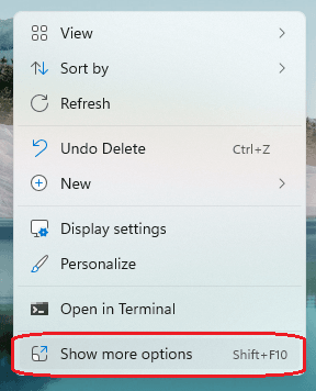 Windows 11 Context menu