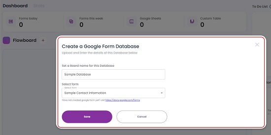 Create Google Form Database