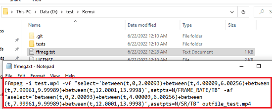 FFmpeg Generated Command