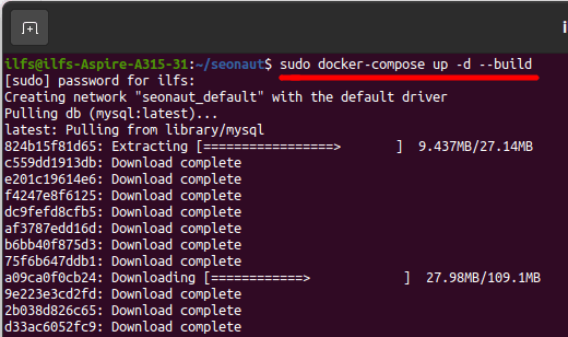 SEOnaut docker compose up