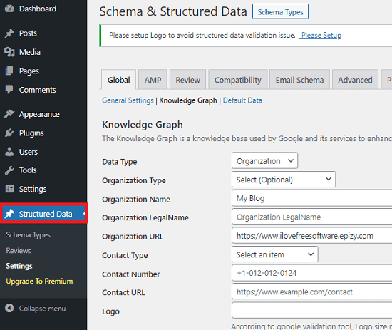 Structured Data and Schema Plugin Setup