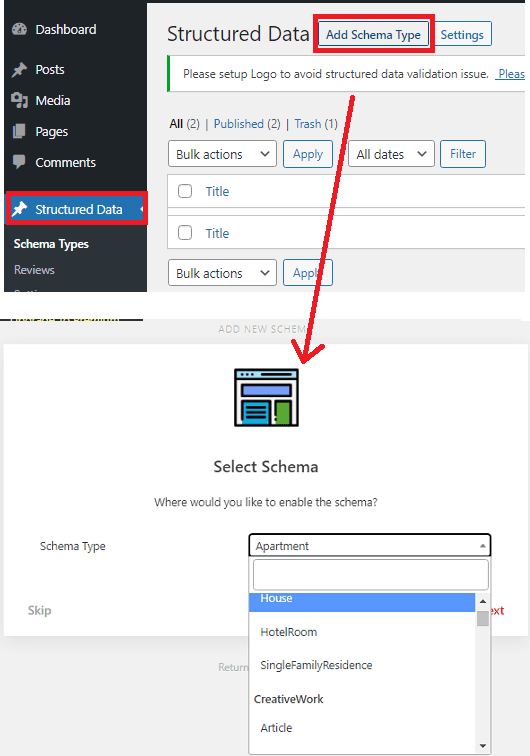 Structured Data and Schema Select Schema