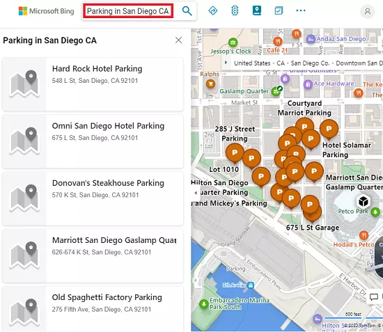 Bing Parkin Finder