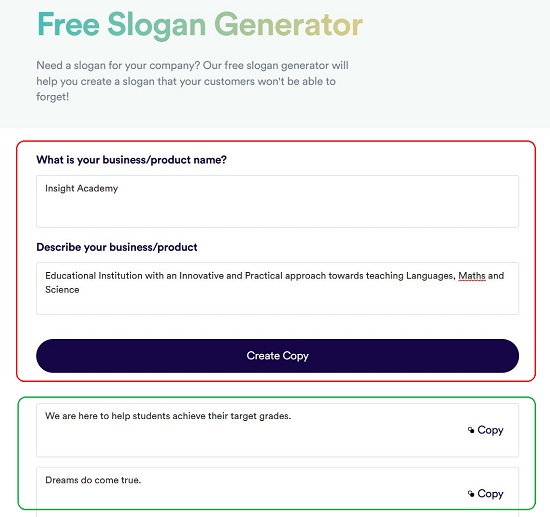 CopyAI Slogan Generator