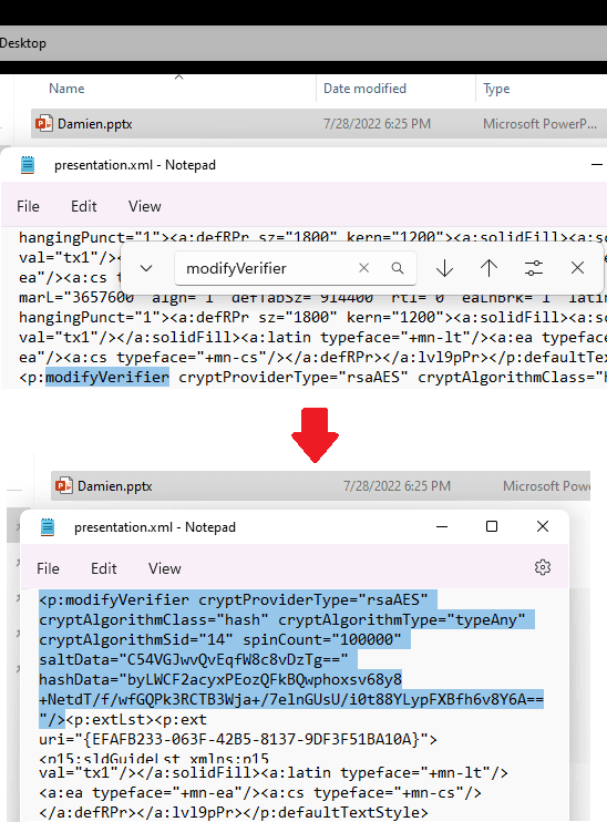 Find modifyverifier Tag in XML