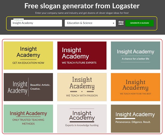 Logaster Slogan Generator