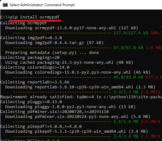 pip install ocrmypdf