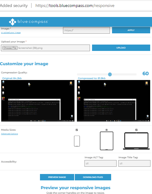 Blue Compass Responsive Image Generator