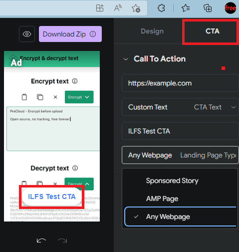 Change CTA