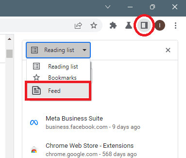 Chrome RSS Feed Enabled