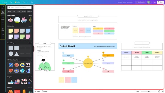 Canva Whiteboard Interface