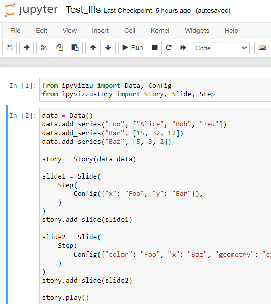 Jupyter paste sample chart code