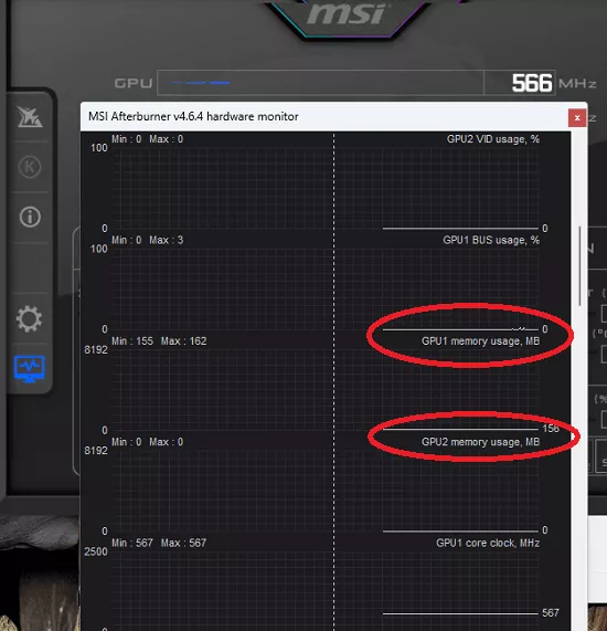 MSI Afterburner Showing Video Memory