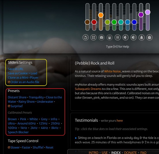 Slider Settings