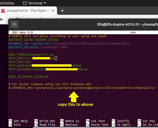 SnoopForms Env FIle