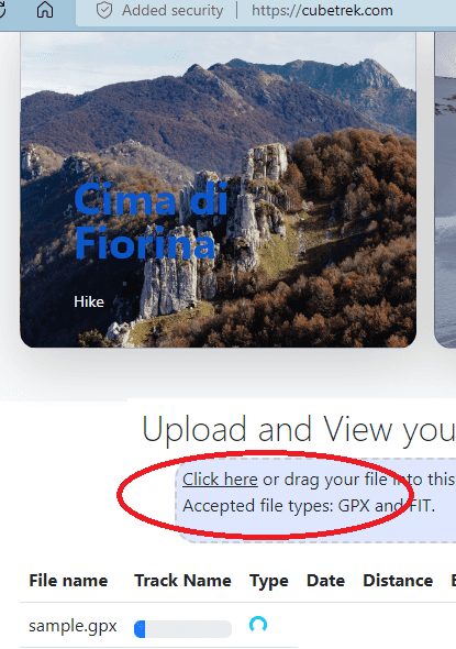 Upload GPX