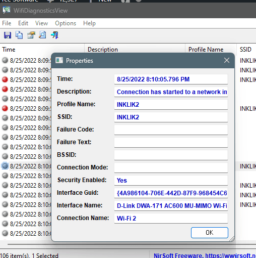 WifiDiagnosticsView More Details