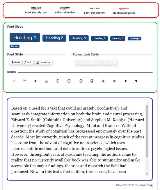 Formatting options