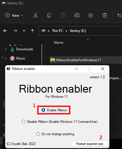 Ribbon Enabler Start