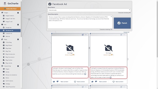 Sample Facebook Ads