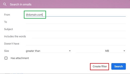 Specify domain