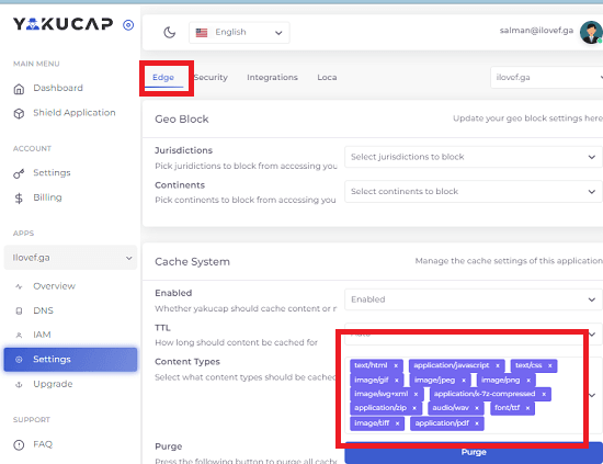 Yakucap CDN Settings