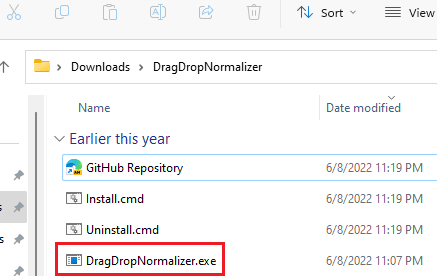 DragDropNormalizer EXE File