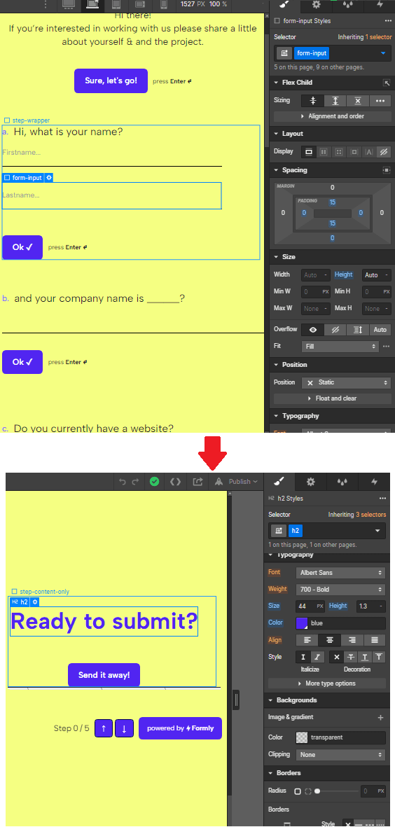 Formly Webflow Form Editor