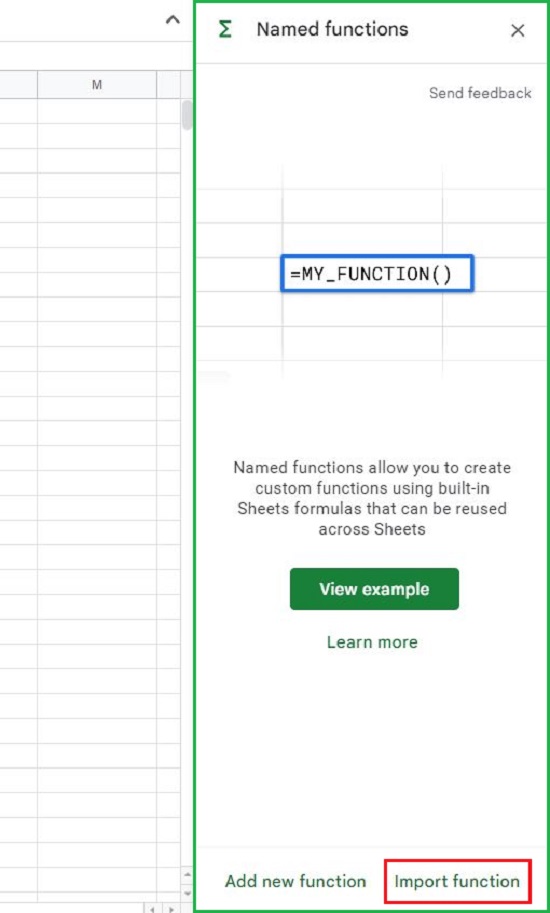 Import function