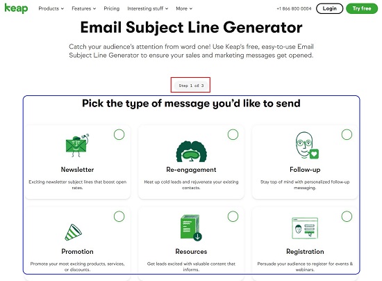 Keap Email Subject Line Writer