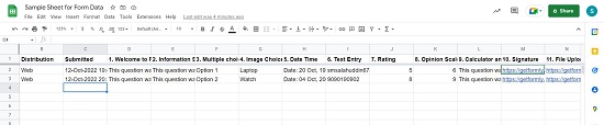 Results Sheet