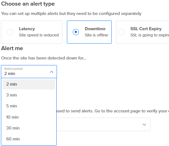 Specify Uptime Settings